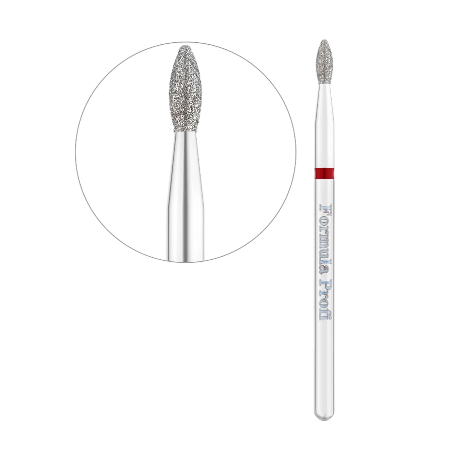 Фреза алмазна брунька Formula Profi Diamond Nozzle Red Premium червона, м`яка жорсткість 2.1 мм