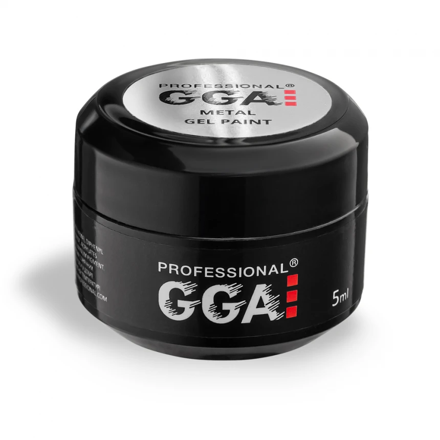 Гель-фарба GGA Professional Metal Gel Paint срібло, металік 5 мл