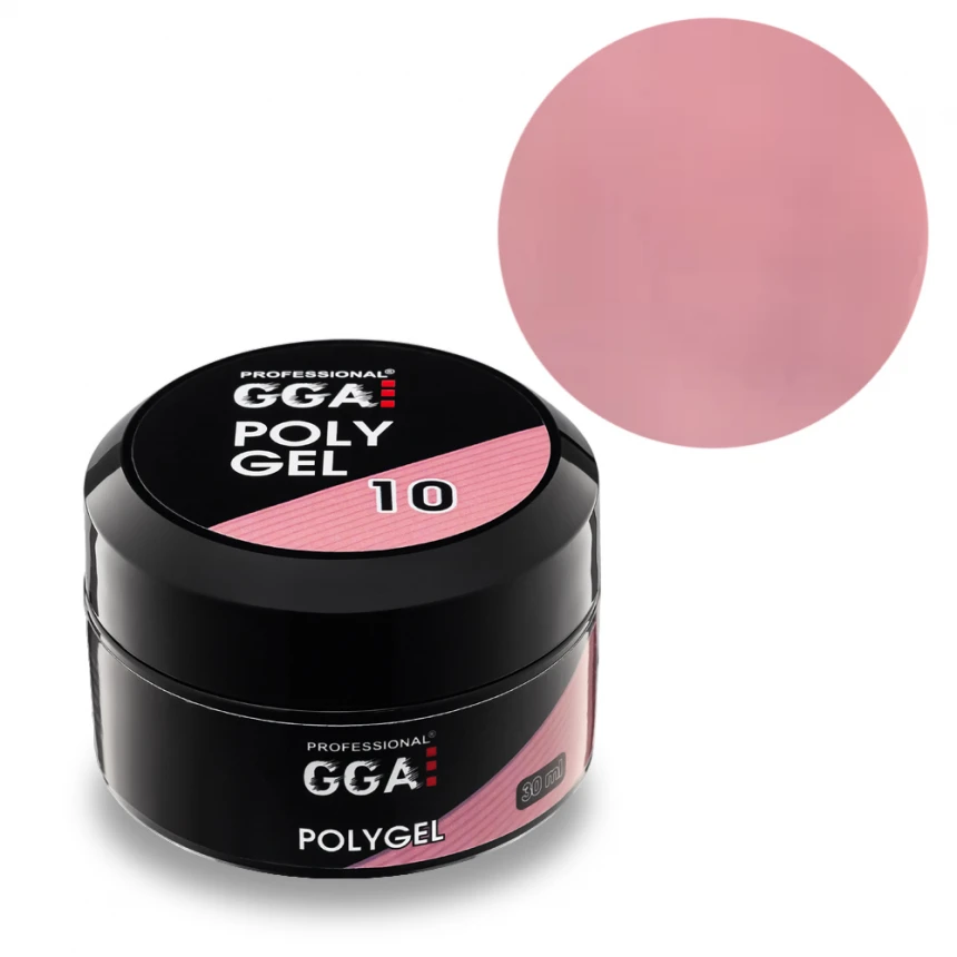 Полігель GGA Professional Polygel №10 Glass Pink рожеве скло 30 мл