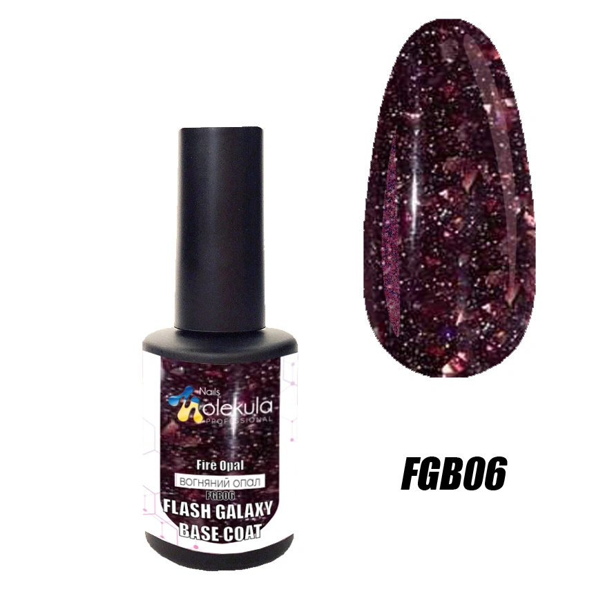 База світловідбиваюча Molekula Galaxy Flash Base Coat Fire Opal вогняний опал 12 мл