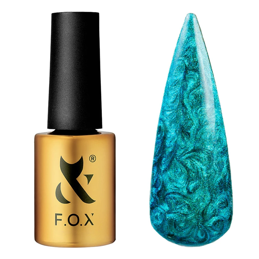 Гель-лак FOX Aurora 005 ціановий, перламутр 7 мл