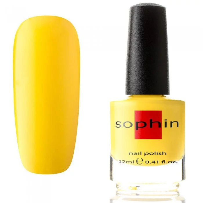 Лак Sophin Nail Lacquer №334 яскравий жовтий, кремовий 12 мл