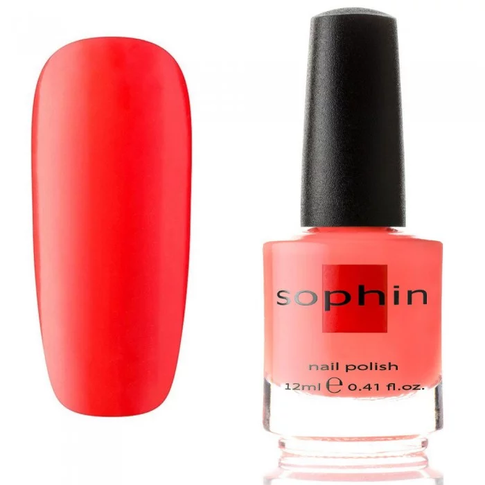 Лак Sophin Nail Lacquer №337 яскравий кораловий, кремовий 12 мл