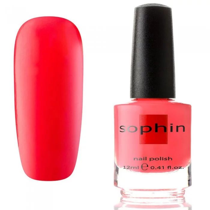 Лак Sophin Nail Lacquer №338 червоно-кораловий, кремовий 12 мл