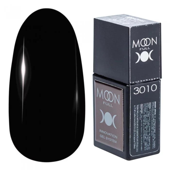 Кольорова база для гель-лаку MOON FULL Amazing Color Base №3010 чорний, емаль 12 мл