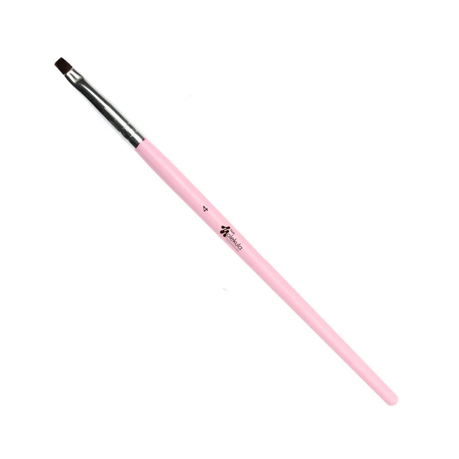 Пензлик для гелю прямий Molekula Gel Brush Straight №4 штучний ворс