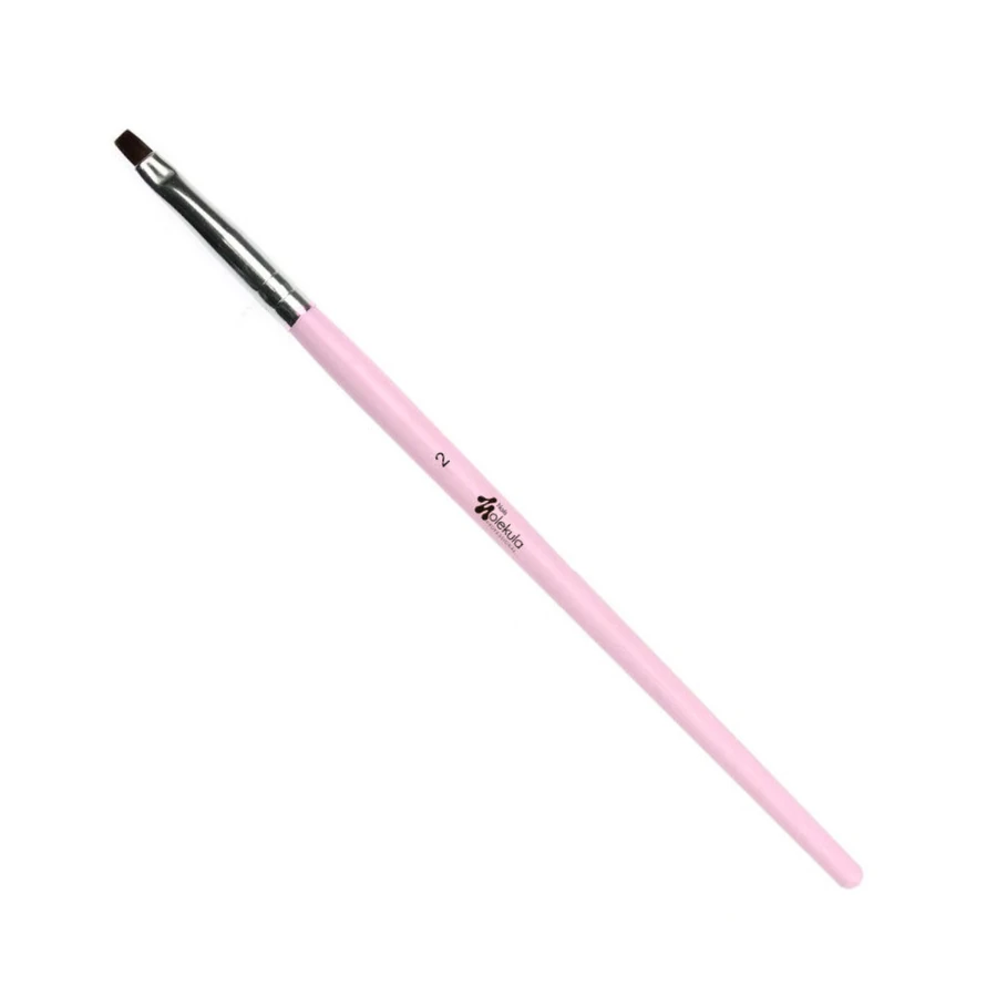 Пензлик для гелю прямий Molekula Gel Brush Straight №2 штучний ворс