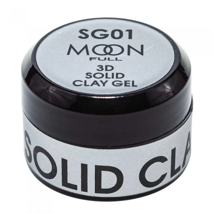 Гель-пластелін для 3D дизайну нігтів MOON FULL 3D Solid Clay Gel SC01 чорний 5 мл