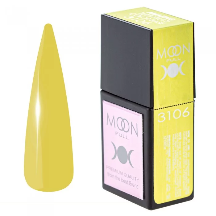 Кольорова база для нігтів MOON FULL Amazing Tutti Frutti №3106 ніжний жовтий 12 мл