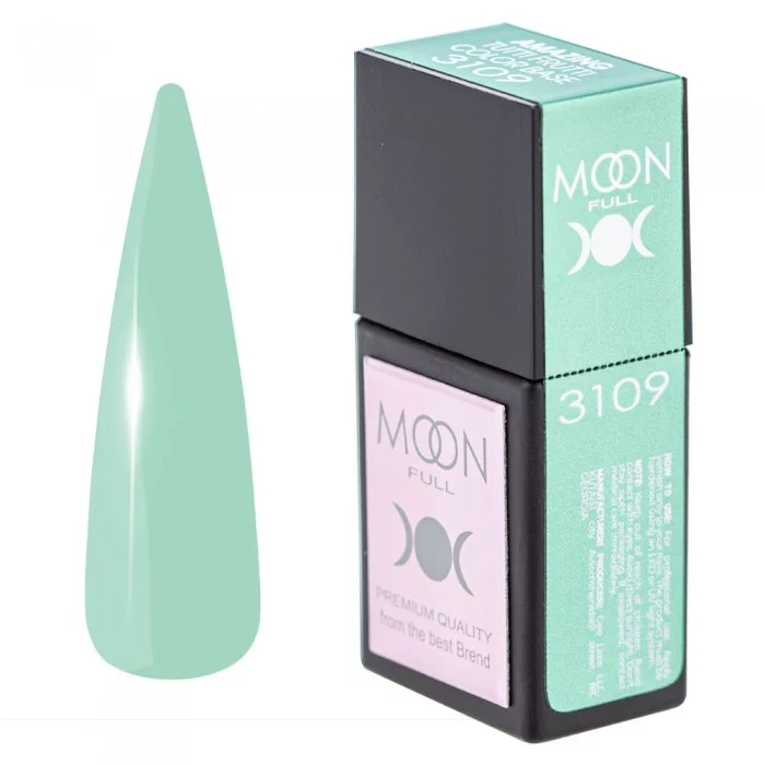 Кольорова база для нігтів MOON FULL Amazing Tutti Frutti №3109 пастельно-зелений 12 мл