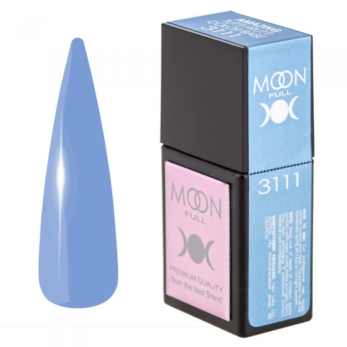 Кольорова база для нігтів MOON FULL Amazing Tutti Frutti №3111 ніжний синій 12 мл