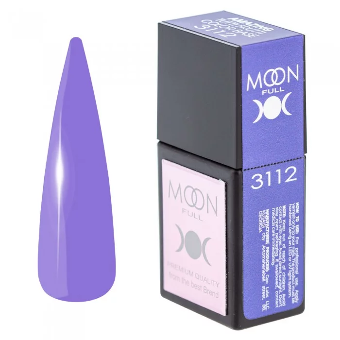 Кольорова база для нігтів MOON FULL Amazing Tutti Frutti №3112 пастельно-фіолетовий 12 мл