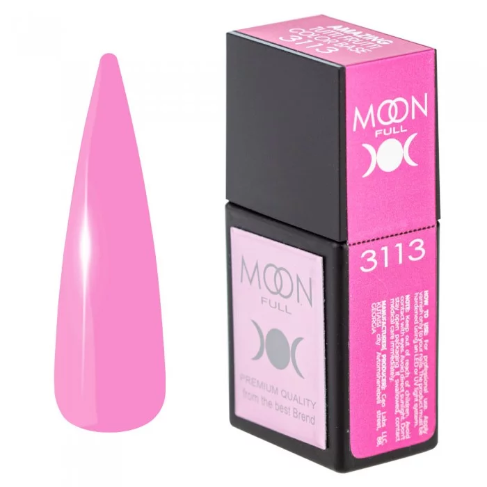 Кольорова база для нігтів MOON FULL Amazing Tutti Frutti №3113 ніжний рожевий 12 мл