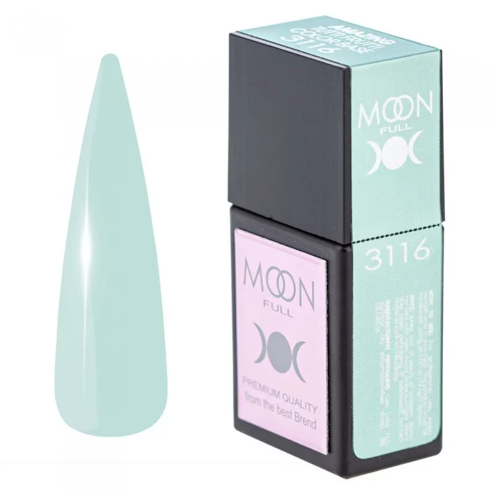 Кольорова база для нігтів MOON FULL Amazing Tutti Frutti №3116 ніжний м`ятний 12 мл