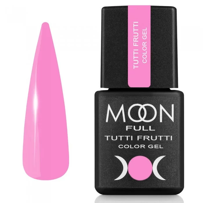 Гель-лак MOON FULL Tutti Frutti Color Gel №931 яскраво-рожевий, емаль 8 мл