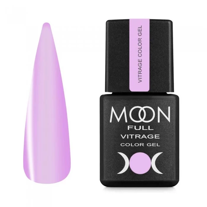 Гель-лак MOON FULL Vitrage Color Gel №02 лавандова димка, вітражний 8 мл