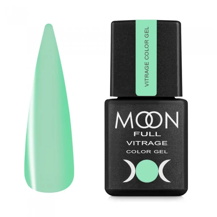 Гель-лак MOON FULL Vitrage Color Gel №04 м`ятна свіжість, вітражний 8 мл