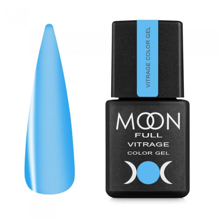 Гель-лак MOON FULL Vitrage Color Gel №06 лазурний бриз, вітражний 8 мл