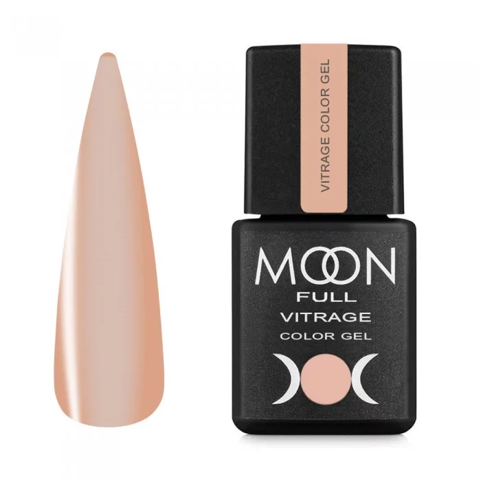 Гель-лак MOON FULL Vitrage Color Gel №09 персиковий туман, вітражний 8 мл