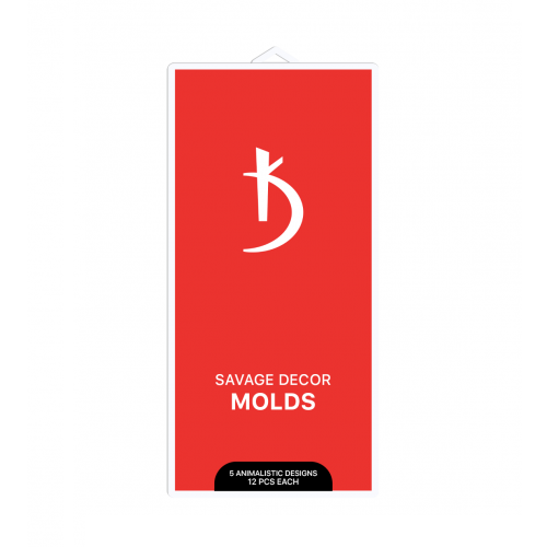 Набір силіконових молд-трафаретів Kodi Savage Decor Molds 5x12 шт анімал дизайн