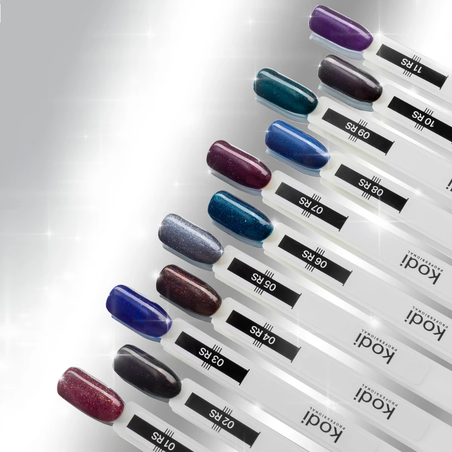 Гель-лак Kodi Gel Polish RS05 мокрий асфальт, з сріблястим, блакитним та перламутровим шимером 7 мл