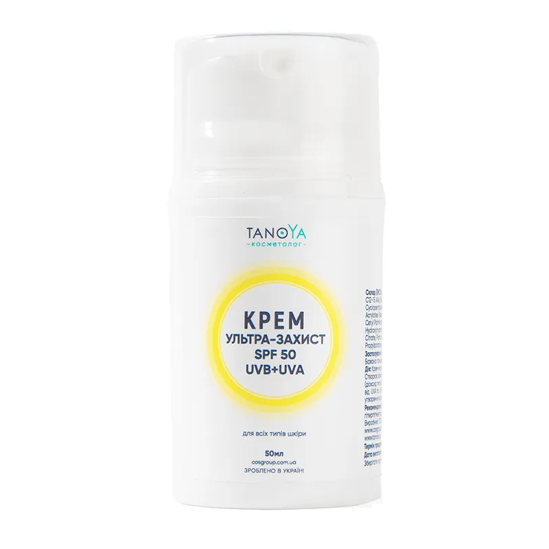 Крем ультра-захист SPF50 для обличчя і тіла Tanoya Cream Ultra-Protection SPF50 UVB+UVA 50 мл