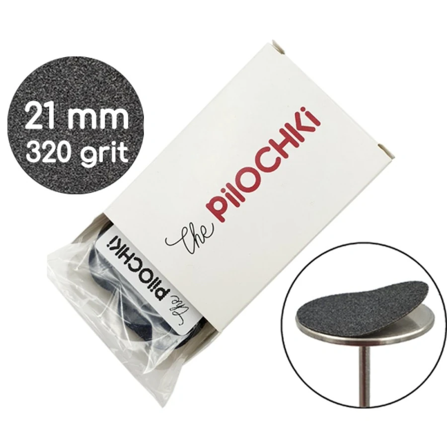 Змінні файли для Подо-Диску 21 мм ThePilochki Replaceable Abrasives for Podo Disc Black 320 грит Чорні 50 шт