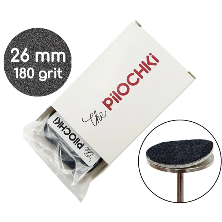 Змінні файли для подо-диску 26 мм ThePilochki Replaceable Abrasives Podo Dics Black 180 грит Чорні 50 шт
