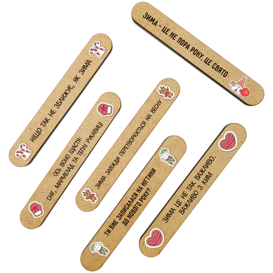 Пилочки в подарунок клієнтам "Зимовий набір" ThePilochki Gift Nail Files Winter Holidays 20 шт