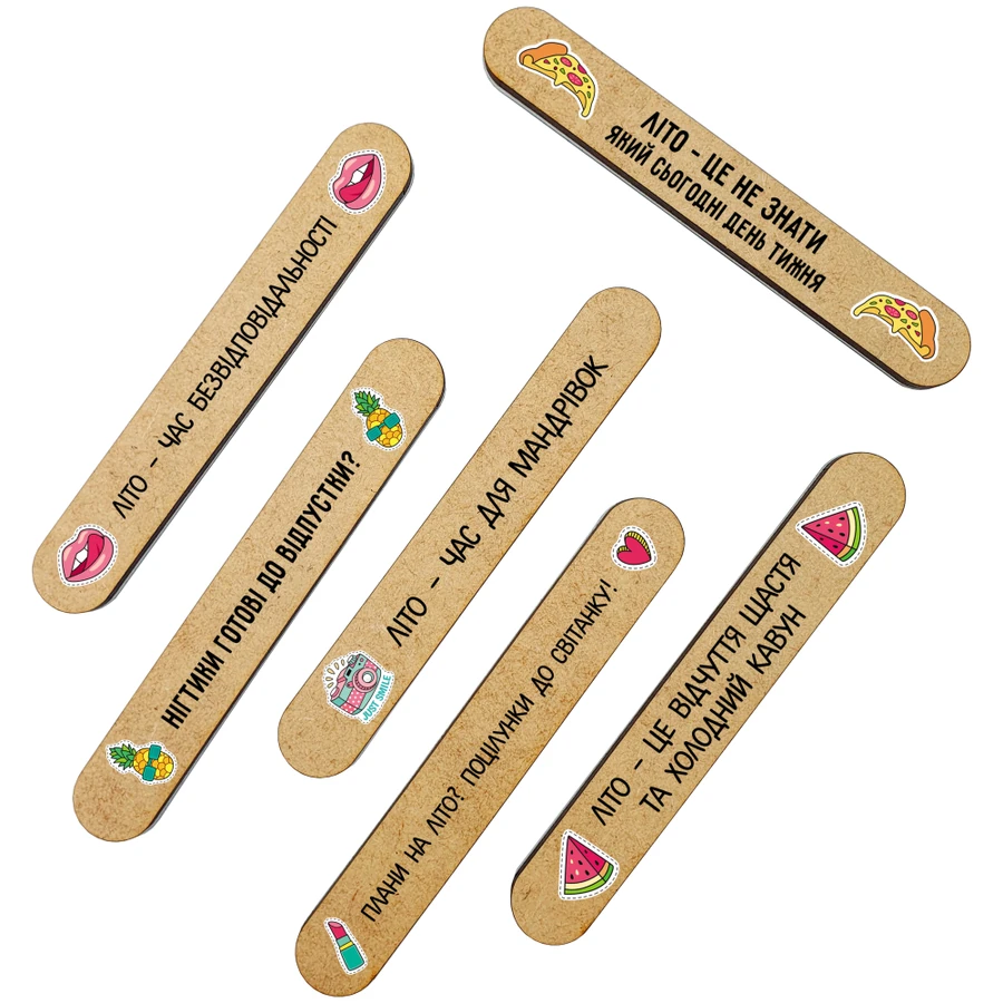 Пилочки в подарунок клієнтам "Літный набір" ThePilochki Gift Nail Files Summer Holidays 20 шт