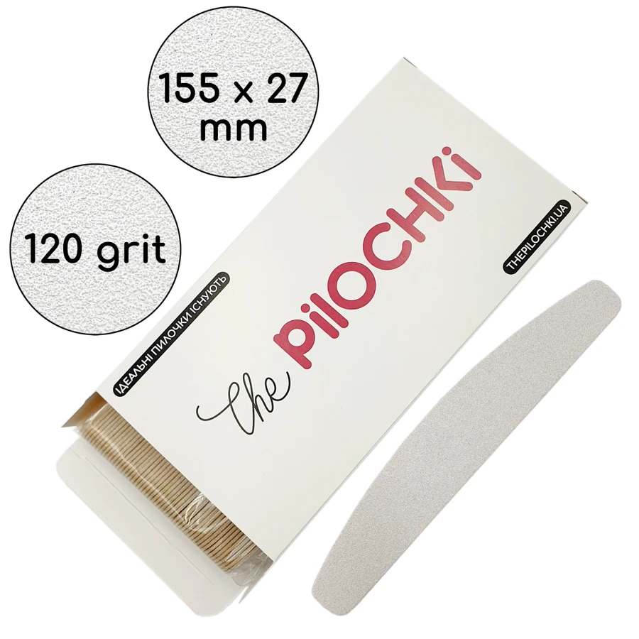 Змінні файли для основи півмісяць 155 мм ThePilochki Replaceable Abrasives Half-Moon White 120 грит Білі 50 шт