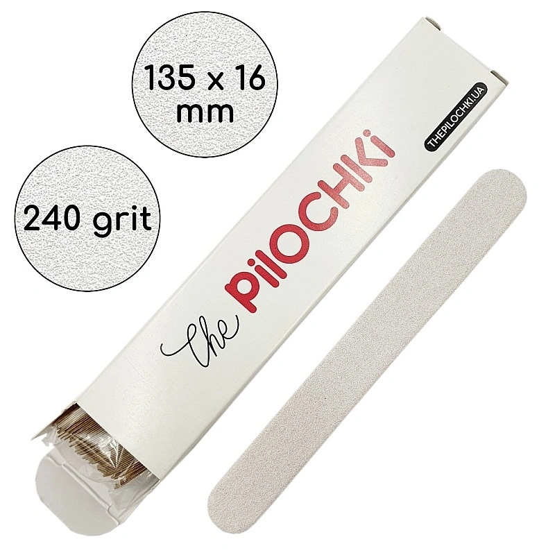 Змінні файли для прямої основи 135 мм ThePilochki Replaceable Abrasives Flat White 240 грит Білі 50 шт