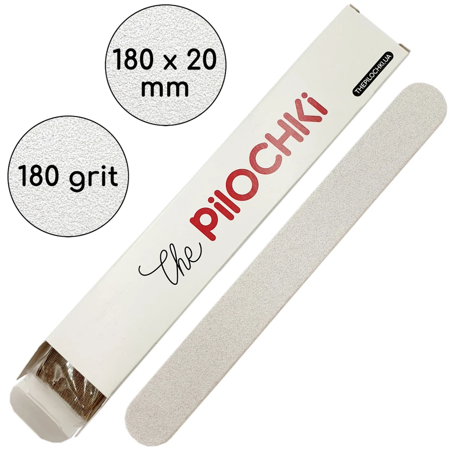 Змінні файли для основи Прямої 180 мм ThePilochki Replaceable Abrasives Flat White 180 грит Білі 50 шт