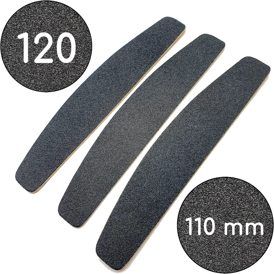 Змінні файли для основи півмісяць 110 мм ThePilochki Replaceable Abrasives Half-Moon Black 120 грит Чорні 50 шт