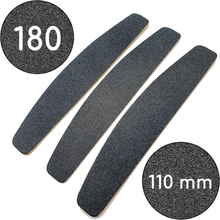 Змінні файли для основи півмісяць 110 мм ThePilochki Replaceable Abrasives Half-Moon Black 180 грит Чорні 50 шт
