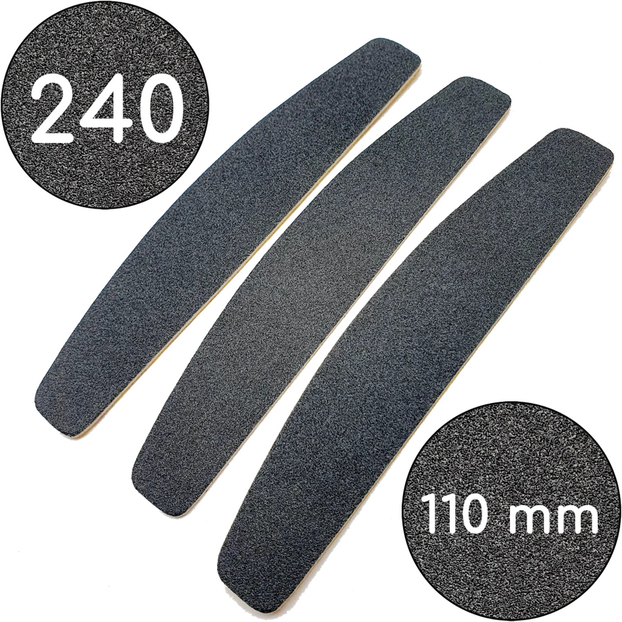 Змінні файли для основи півмісяць 110 мм ThePilochki Replaceable Abrasives Half-Moon Black 240 грит Чорні 50 шт