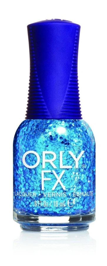 Лак ORLY Spazmatic блакитні голографічні блискітки, прозорий 18 мл