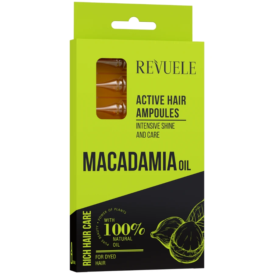 Активні ампули для волосся з олією макадамії Revuele Rich Hair Care Macadamia Oil Active Hair Ampoules 8x5 мл