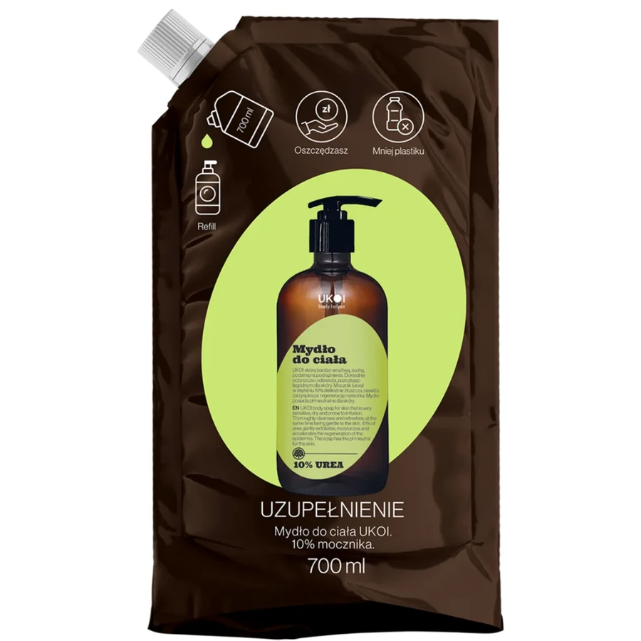 Рідке мило для тіла із сечовиною 10% UKOI Body Soap UREA 10% запаска 700 мл