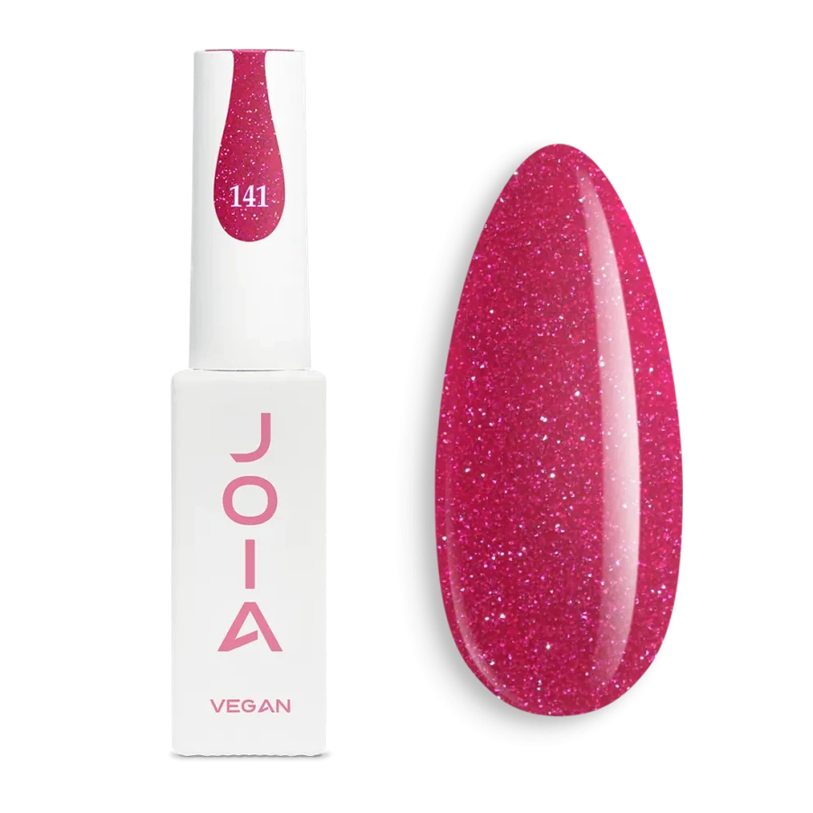 Гель-лак для нігтів JOIA vegan 141 неонова фуксія, зі срібним шиммером 6 мл