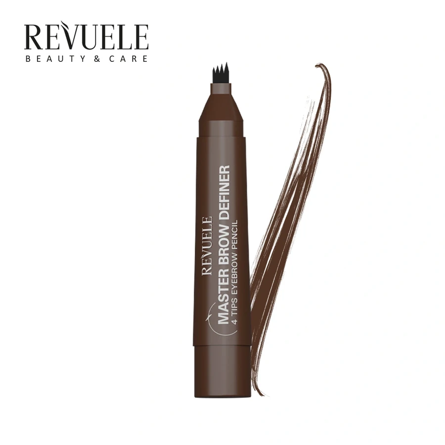 Маркер для брів з ефектом мікроблейдінгу Revuele Master Brow Definer 4 Tips Eyebrow Pencil Brown Коричневий 2,2 мл