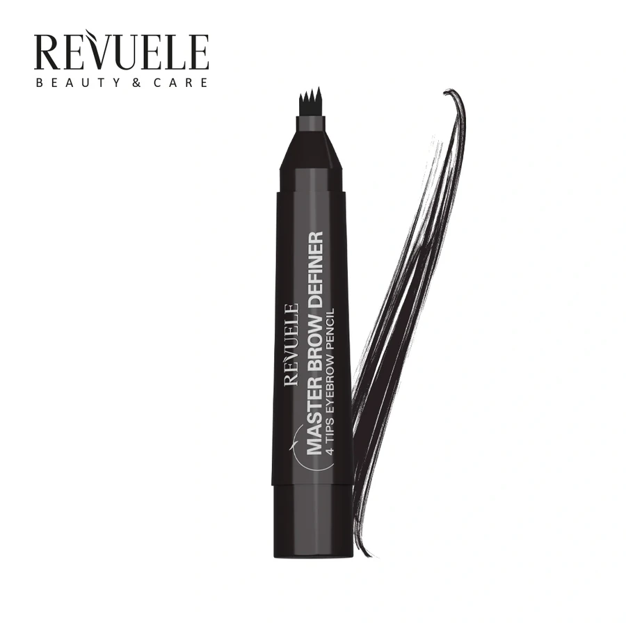 Маркер для брів з ефектом мікроблейдінгу Revuele Master Brow Definer 4 Tips Eyebrow Pencil Dark Brown Темно-коричневий 2,2 мл
