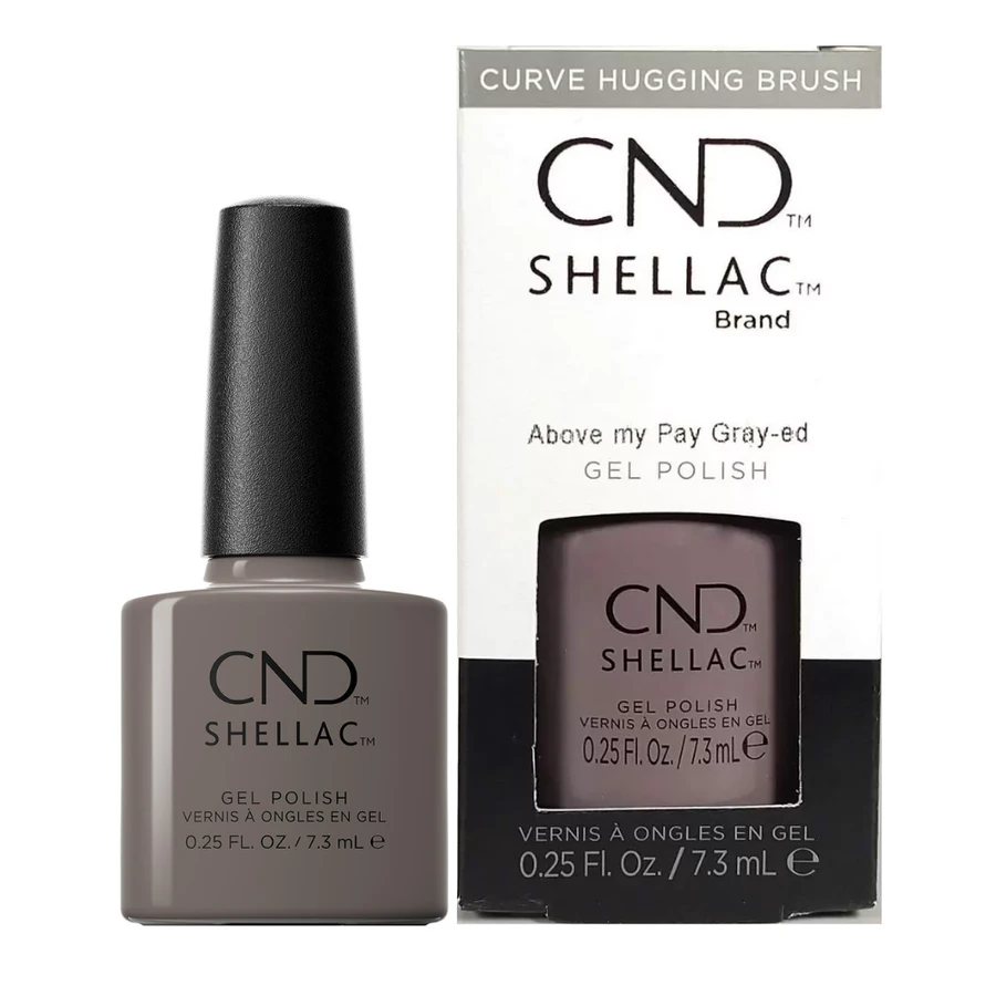 Гель-лак CND Shellac Above My Pay Gray-ed насичений сірий, емаль 7,3 мл