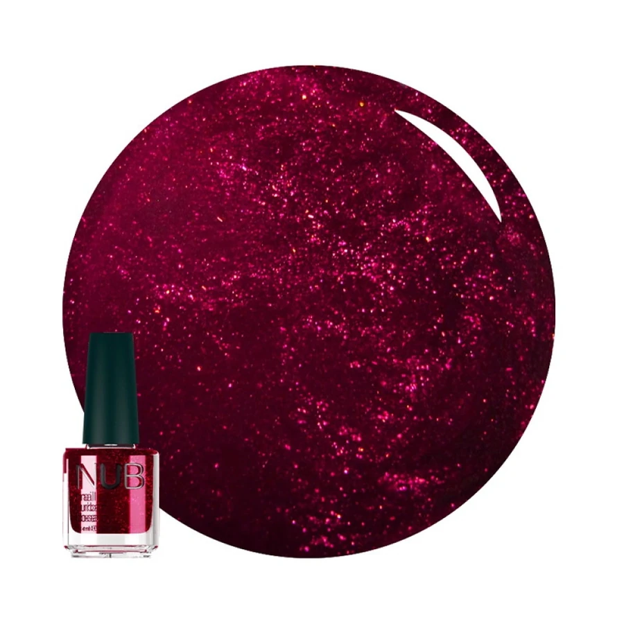 Лак для нігтів NUB Nail Polish 003 Everyning Chic малинова фуксія, з шимером 14 мл