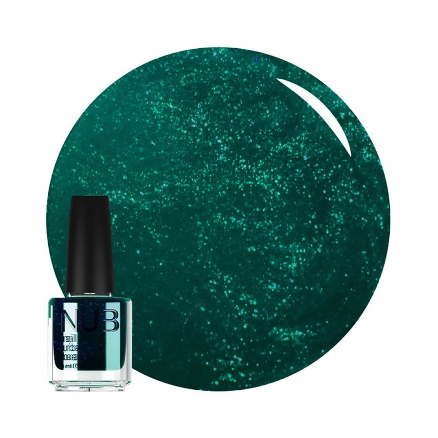 Лак для нігтів NUB Nail Polish 042 Royal Emerald смарагдовий, з мікроблиском 14 мл