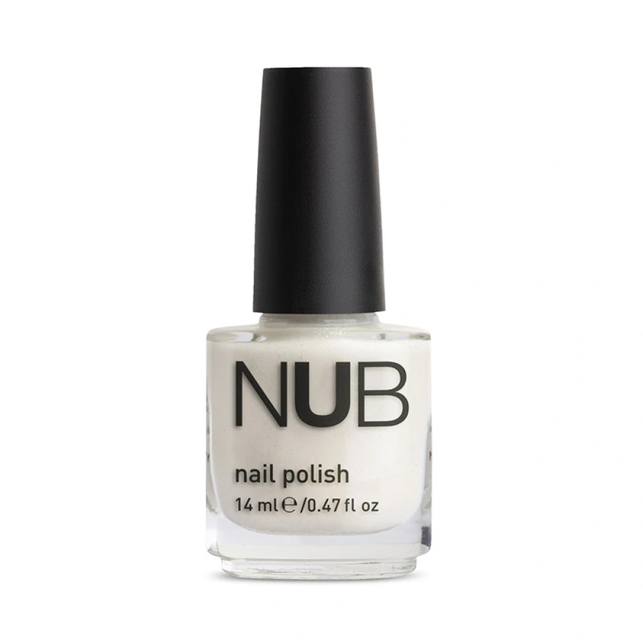 Лак для нігтів NUB Nail Polish 076 Perfection прозорий, зі щільними сріблястими блискітками 14 мл