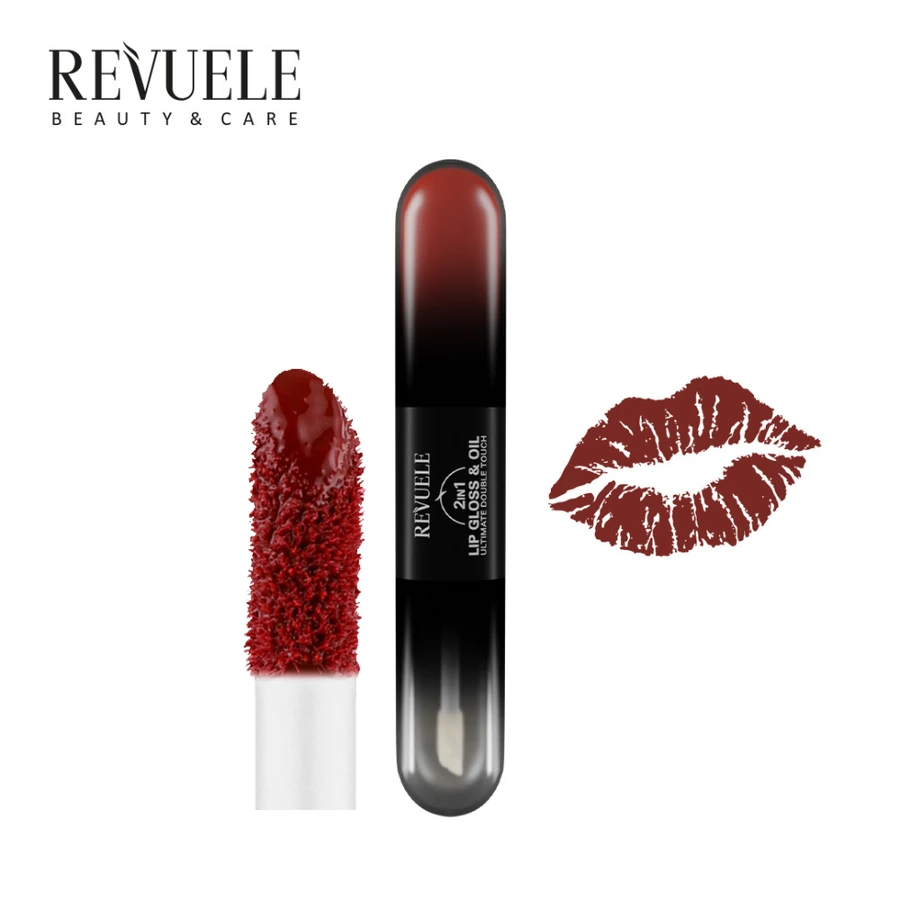 Блиск для губ та олія 2в1 Revuele Lip Gloss & Oil 2in1 Ultimate Double Touch 01 Класичний червоний 7 мл