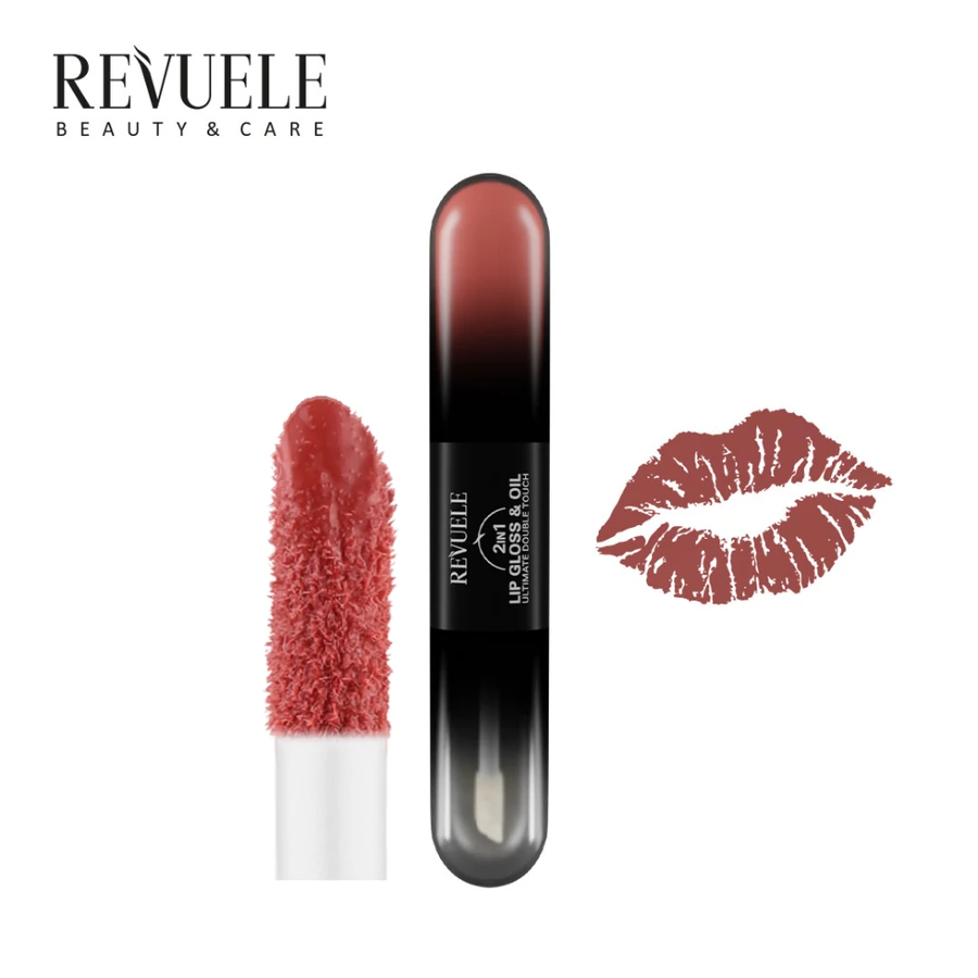 Блиск для губ та олія 2в1 Revuele Lip Gloss & Oil 2in1 Ultimate Double Touch 07 Солодкий персик 7 мл