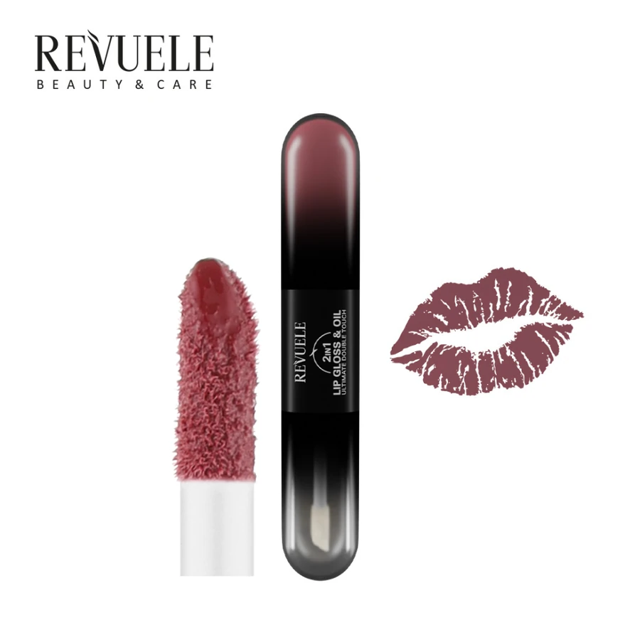 Блиск для губ та олія 2в1 Revuele Lip Gloss & Oil 2in1 Ultimate Double Touch 09 Малина 7 мл