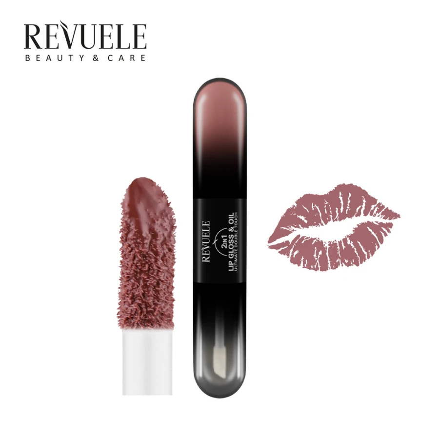Блиск для губ та олія 2в1 Revuele Lip Gloss & Oil 2in1 Ultimate Double Touch 11 Багатий нюдовий 7 мл